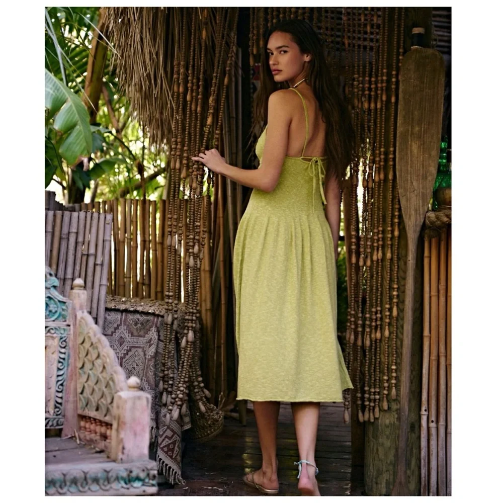 🚩NwTs-$80 FREE PEOPLE Tula Sweater Dress Large A-Line Midi Drop-Waist Gorgeous L